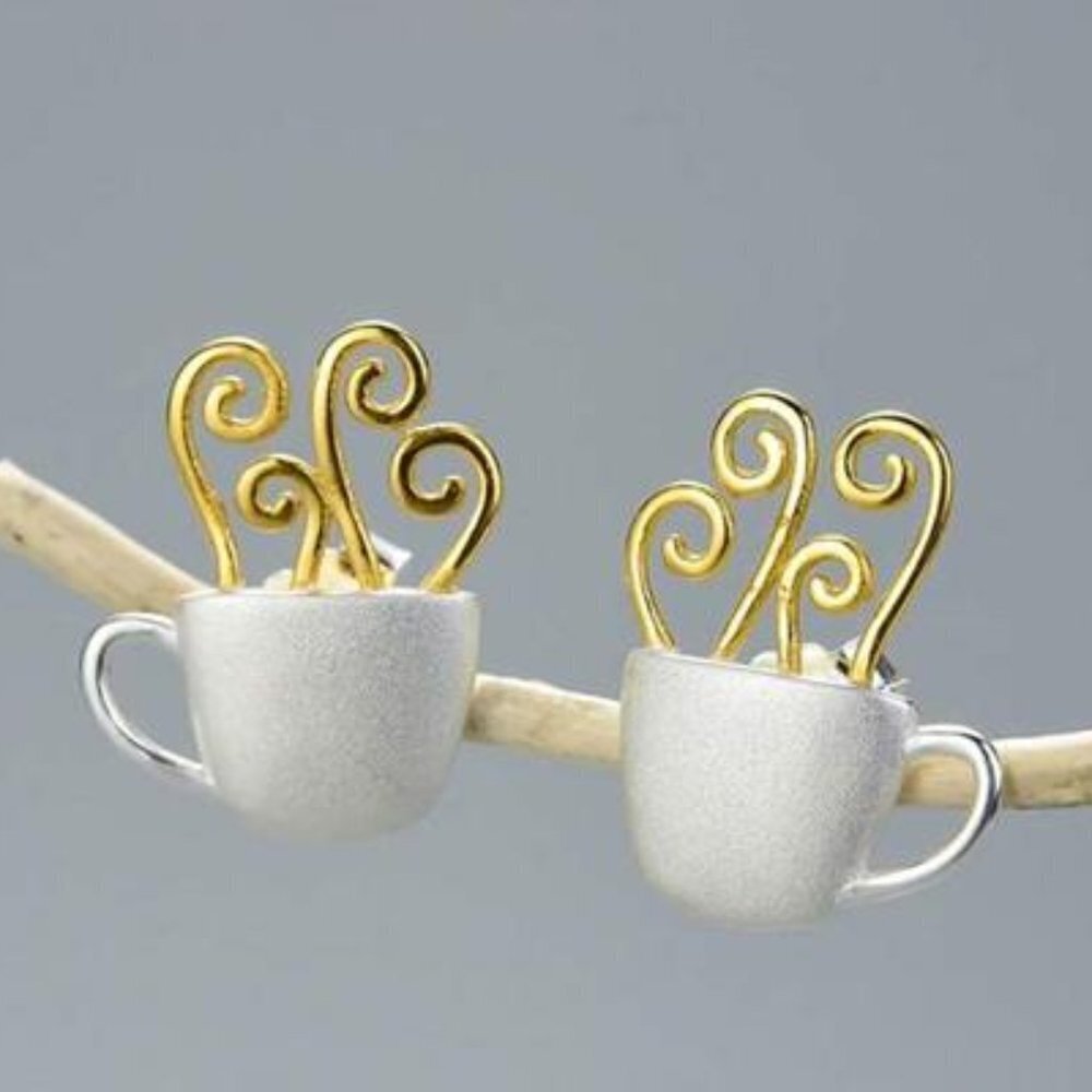 Artisan Handmade 925 Silver - The Latte Lux Earrings